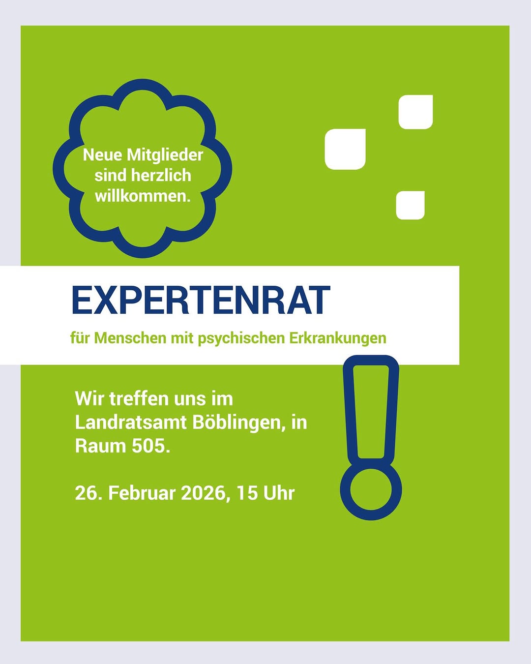 Wir suchen dich – werde Teil des Expertenrats für psychische Gesundheit!

Im&hellip;