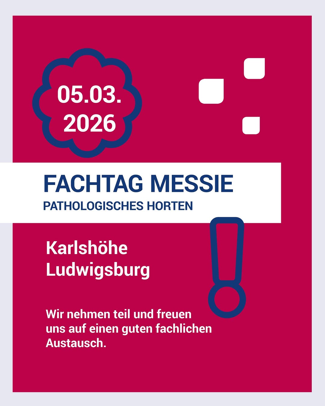Fachtag Messie zum Thema "Pathologisches Horten". Wir werden berichten.

#fortis&hellip;