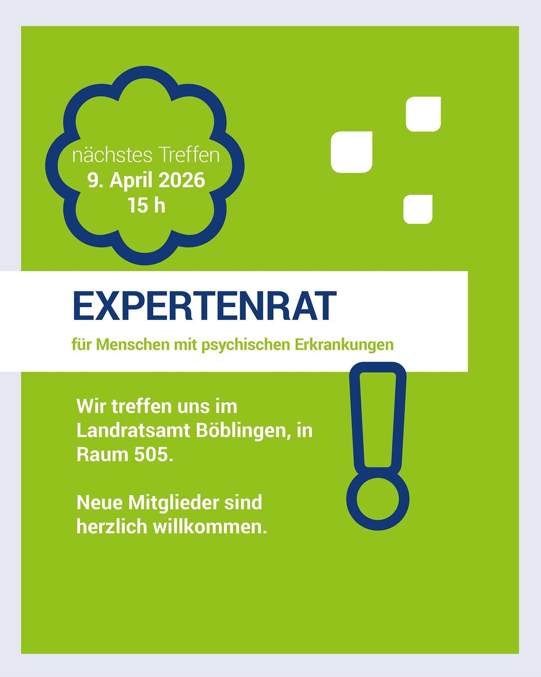  Der Expertenrat für Menschen mit psychischen Erkrankungen wächst!

Seit Januar&hellip;
